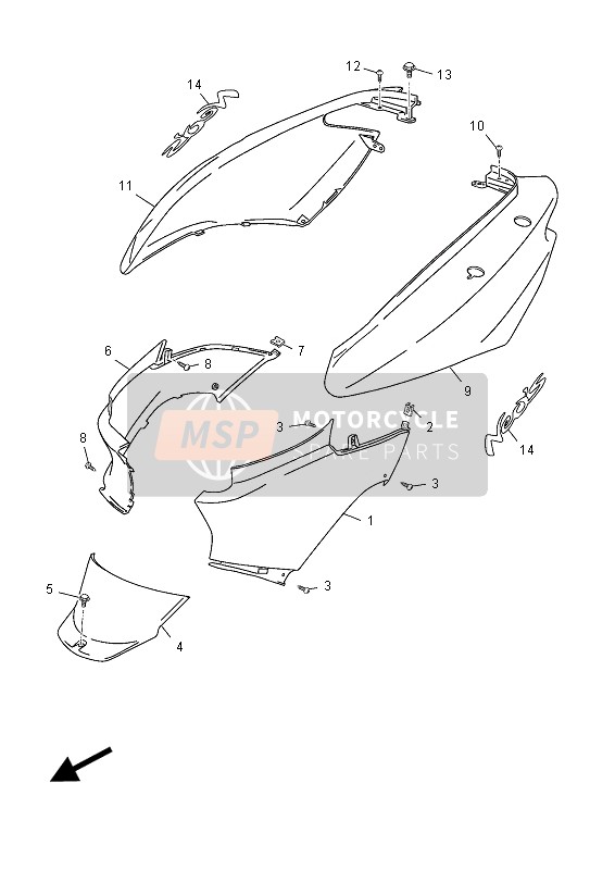 Yamaha YN50 2015 Side Cover for a 2015 Yamaha YN50